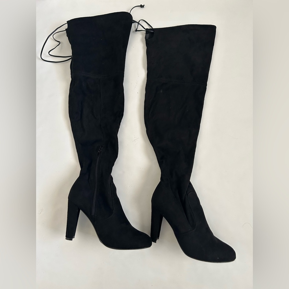 Lust Have Women’s Over The Knee Faux Suede High Heels Boots size 8.5